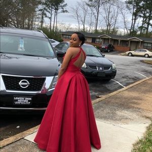 A red prom dress